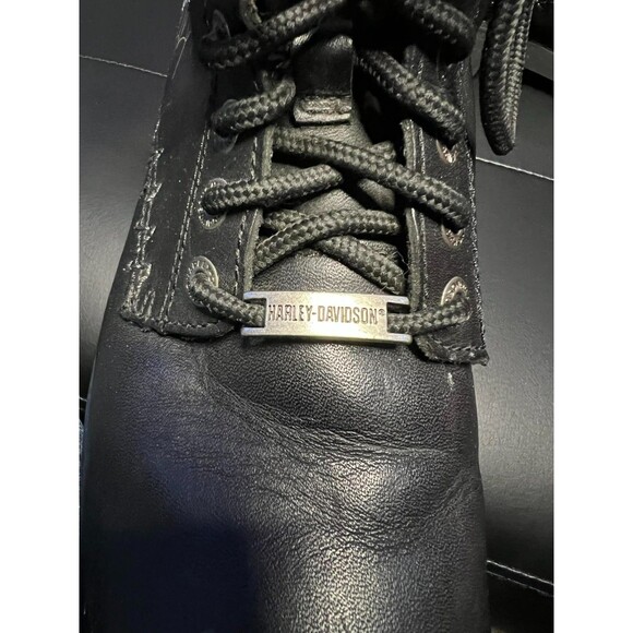 Harley Davidson Black Low Cut Boots 8.5 Embroidered Skull Snakes Y2K Biker Moto